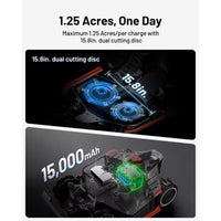 Luba 2 AWD 15.8 In. RTK Robot Lawn Mower (3/4 Acre), Adjustable Cutting Height (1 In. - 2.7 In.), All Terrain, AI Vision