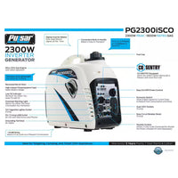 2,300-Watt/1,800-Watt Recoil Start Super Quiet Gasoline Powered Portable Inverter Generator with Advanced CO Shutoff